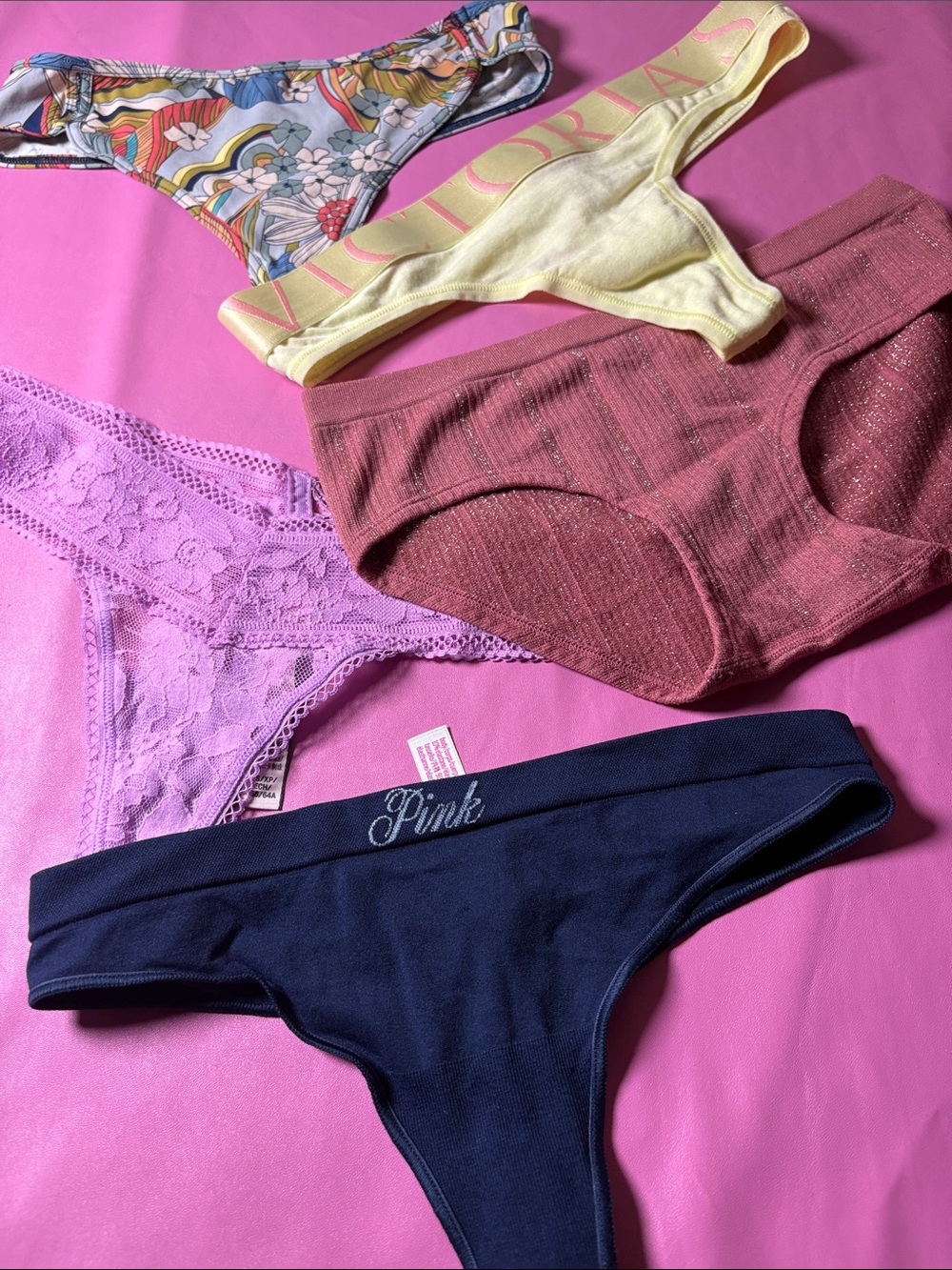 Victoria's Secret PINK Navy Cotton Stretch Thong